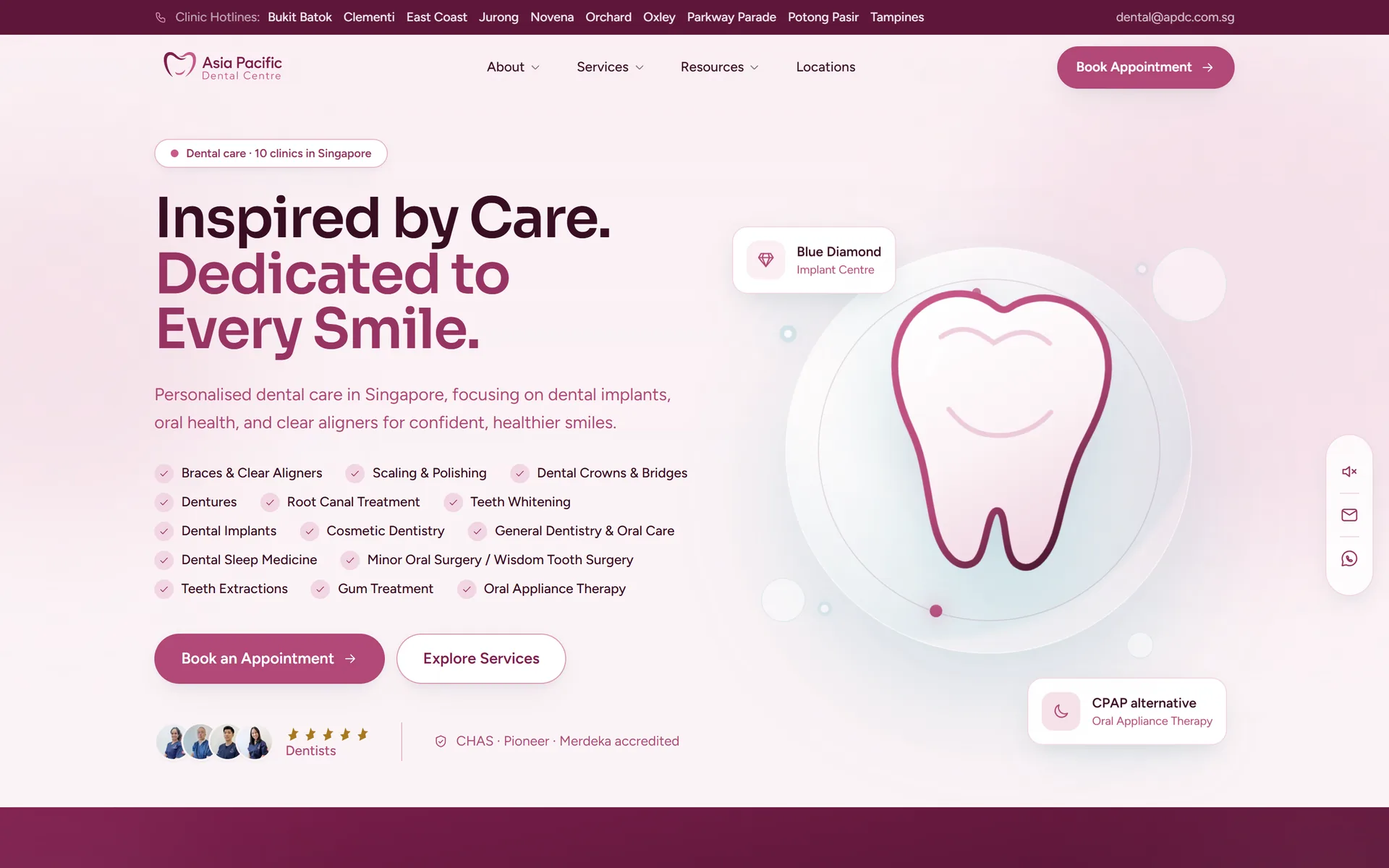 Asia Pacific Dental Centre hero